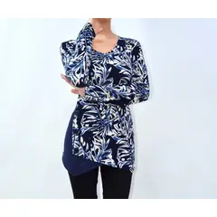 MAGENTA WOMAN - Polera 03 Lycra Estampada Azul Marino