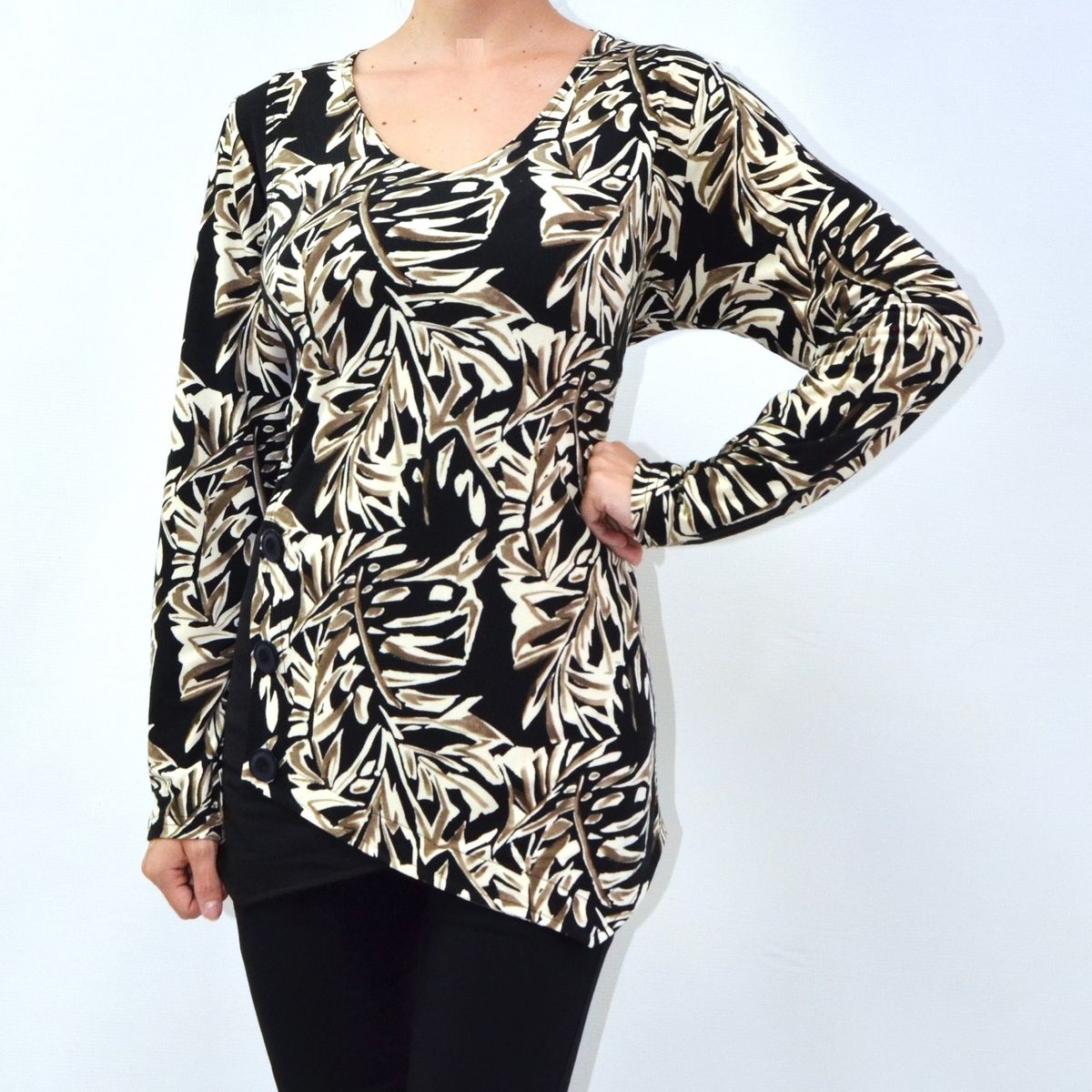 MAGENTA WOMAN - Polera 03 Lycra Estampada Beige