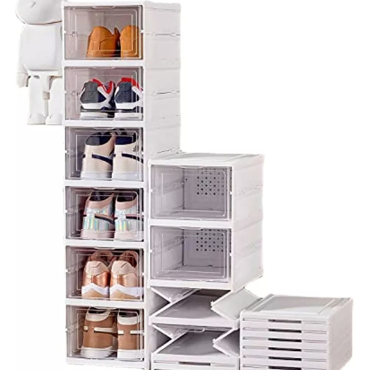 GENERICO - 6 Cajas De Zapatos De Una Pieza Plegables Sin Instalación