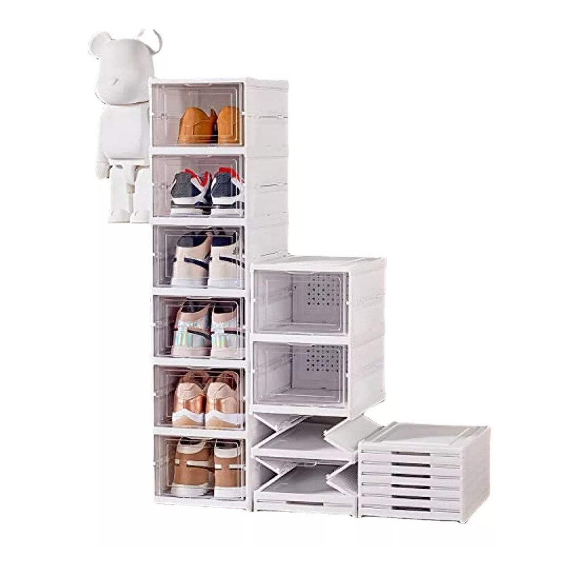 GENERICO - 6 Cajas De Zapatos De Una Pieza Plegables Sin Instalación