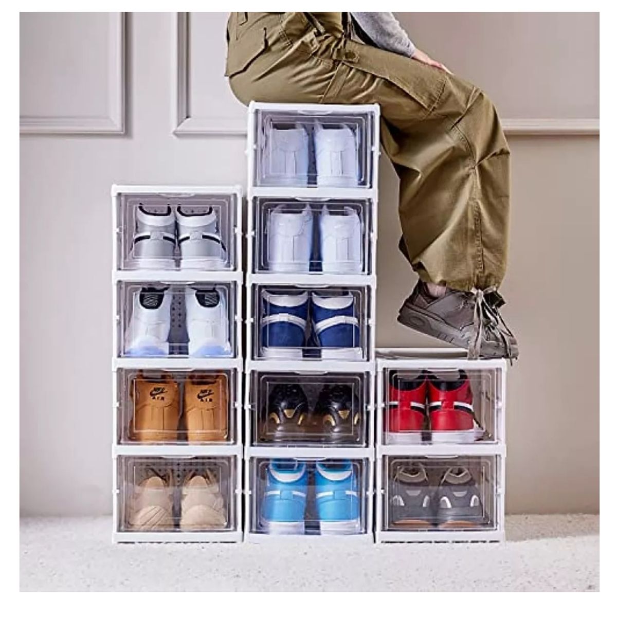 GENERICO - 6 Cajas De Zapatos De Una Pieza Plegables Sin Instalación