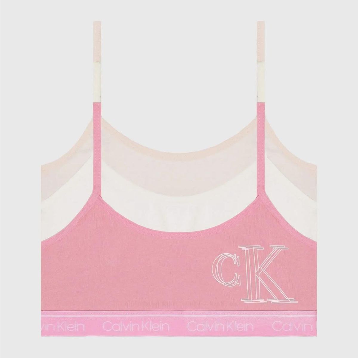 CALVIN KLEIN - Pack Bralettes Niña Pullover Rosado Calvin Klein