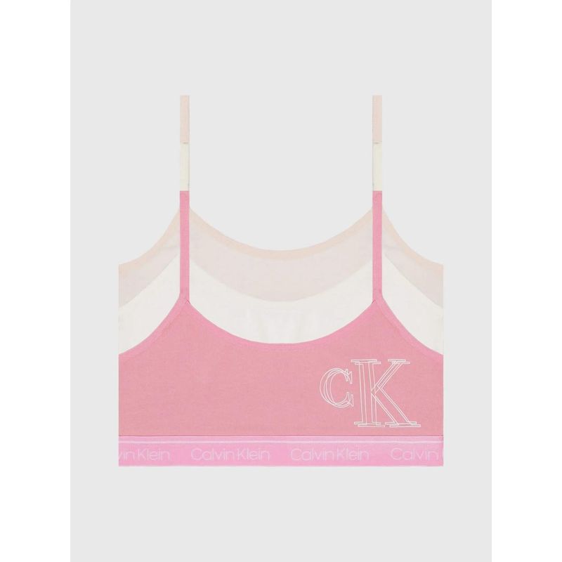 CALVIN KLEIN - Pack Bralettes Niña Pullover Rosado Calvin Klein