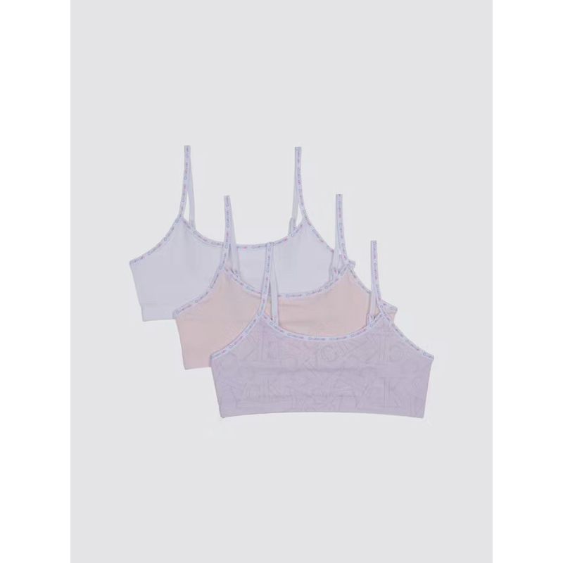 CALVIN KLEIN - Pack Bralettes Niña Cotton Crop Lila Calvin Klein