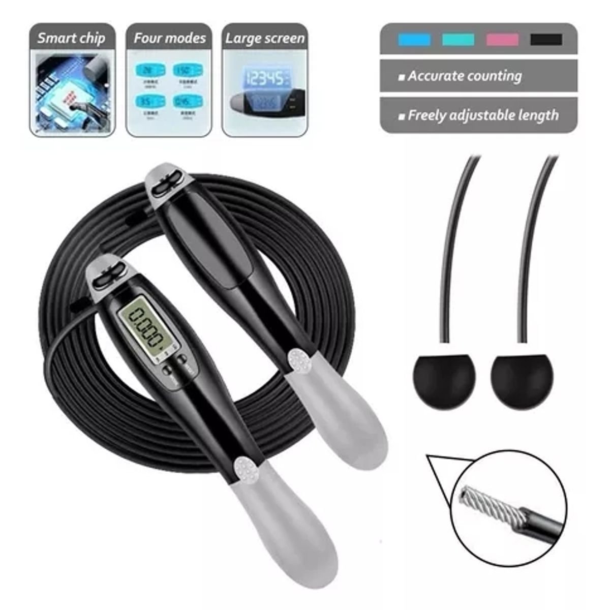 GENERICO - Cuerda De Salto Crossfit Con Contador Digital Speed Rope
