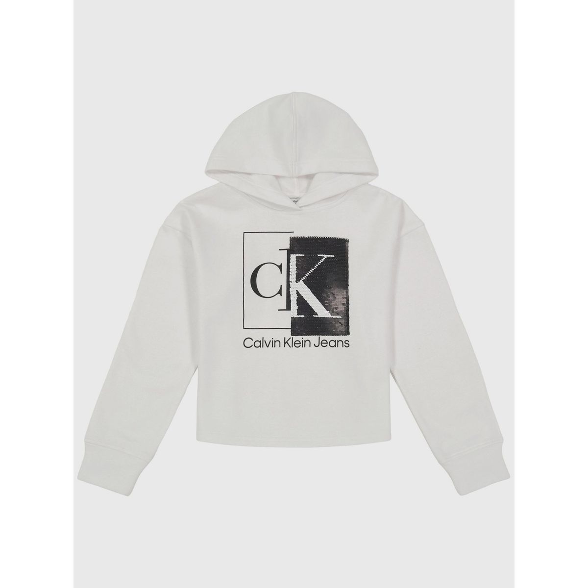 CALVIN KLEIN - Polerón con Gorro Niña Split Box Blanco Calvin Klein