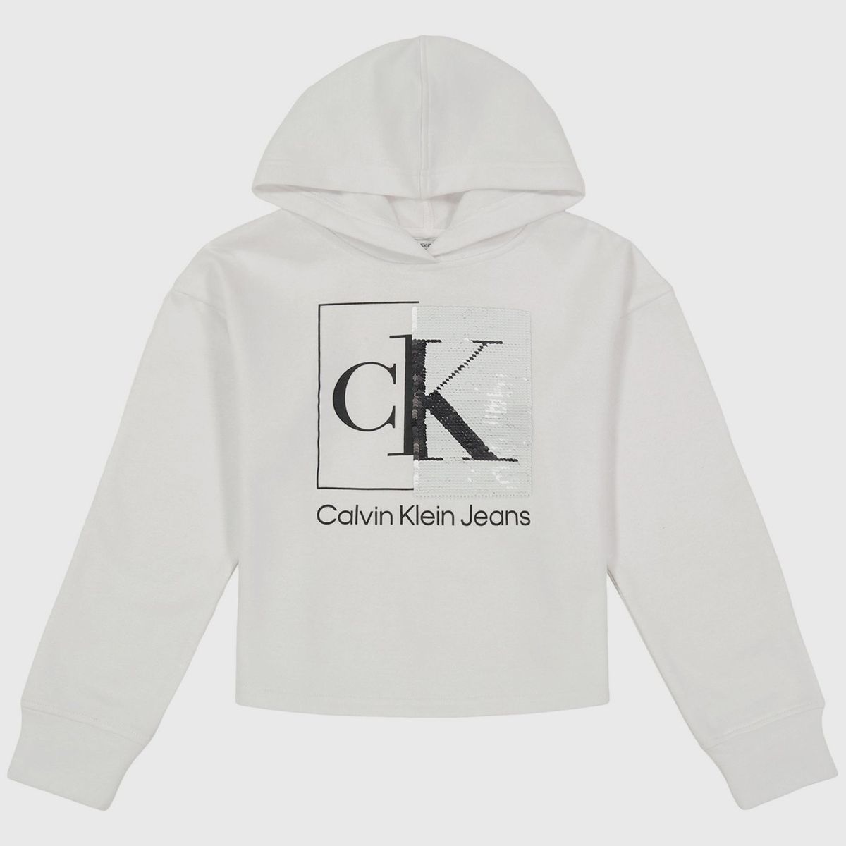 CALVIN KLEIN - Polerón con Gorro Niña Split Box Blanco Calvin Klein