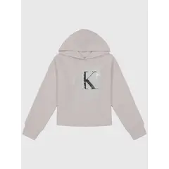 CALVIN KLEIN - Polerón con Gorro Niña Split Box Rosado