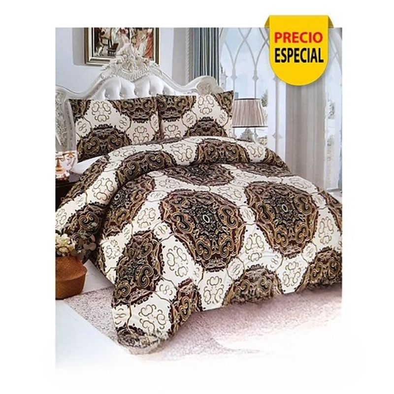 GENERICO - Plumón Sherpa 2 Plazas Blanco y Mandala