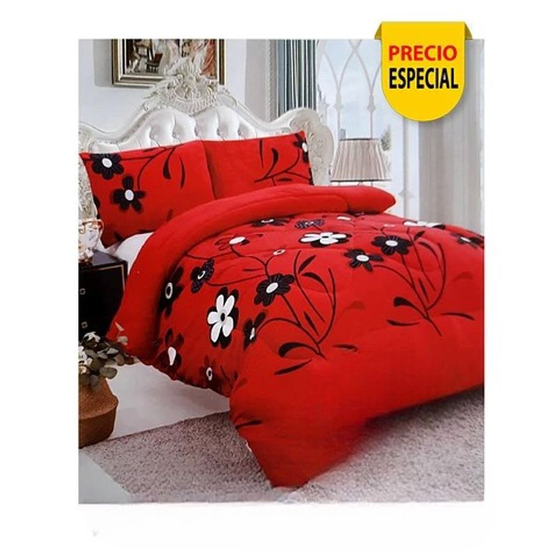 GENERICO - Plumón Sherpa 2 Plazas Rojo y Flores
