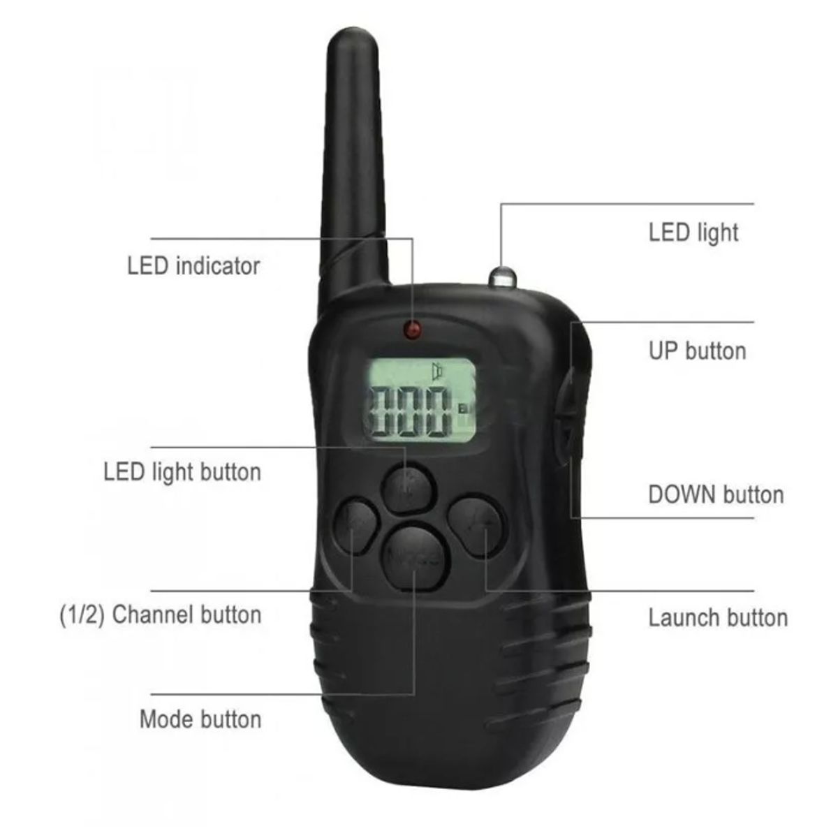 GENERICO - Collar Eléctrico Entrenamiento Para Adiestramiento Perros Color Negro - 221033