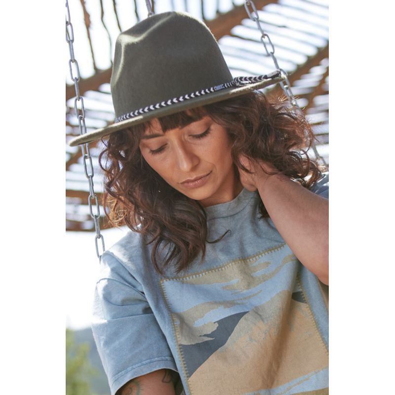 WILD LAMA - Sombrero Lana Coachella Verde Militar - Verde Wild Lama