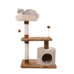 GENERICO - Rascador Torre 78cm Gatos Casa Cama Terciopelo + Juguete