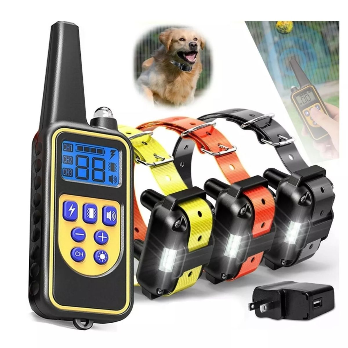 GENERICO - Collar Eléctrico Entrenamiento Adiestramiento Perros Mascota