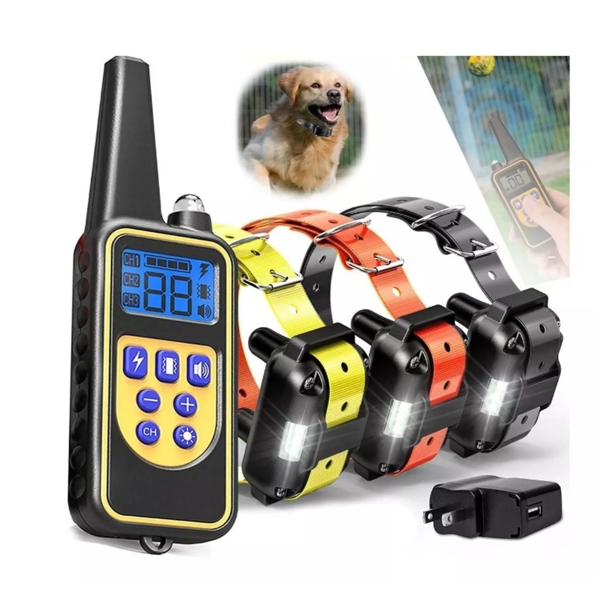 GENERICO - Collar Eléctrico Entrenamiento Adiestramiento Perros Mascota