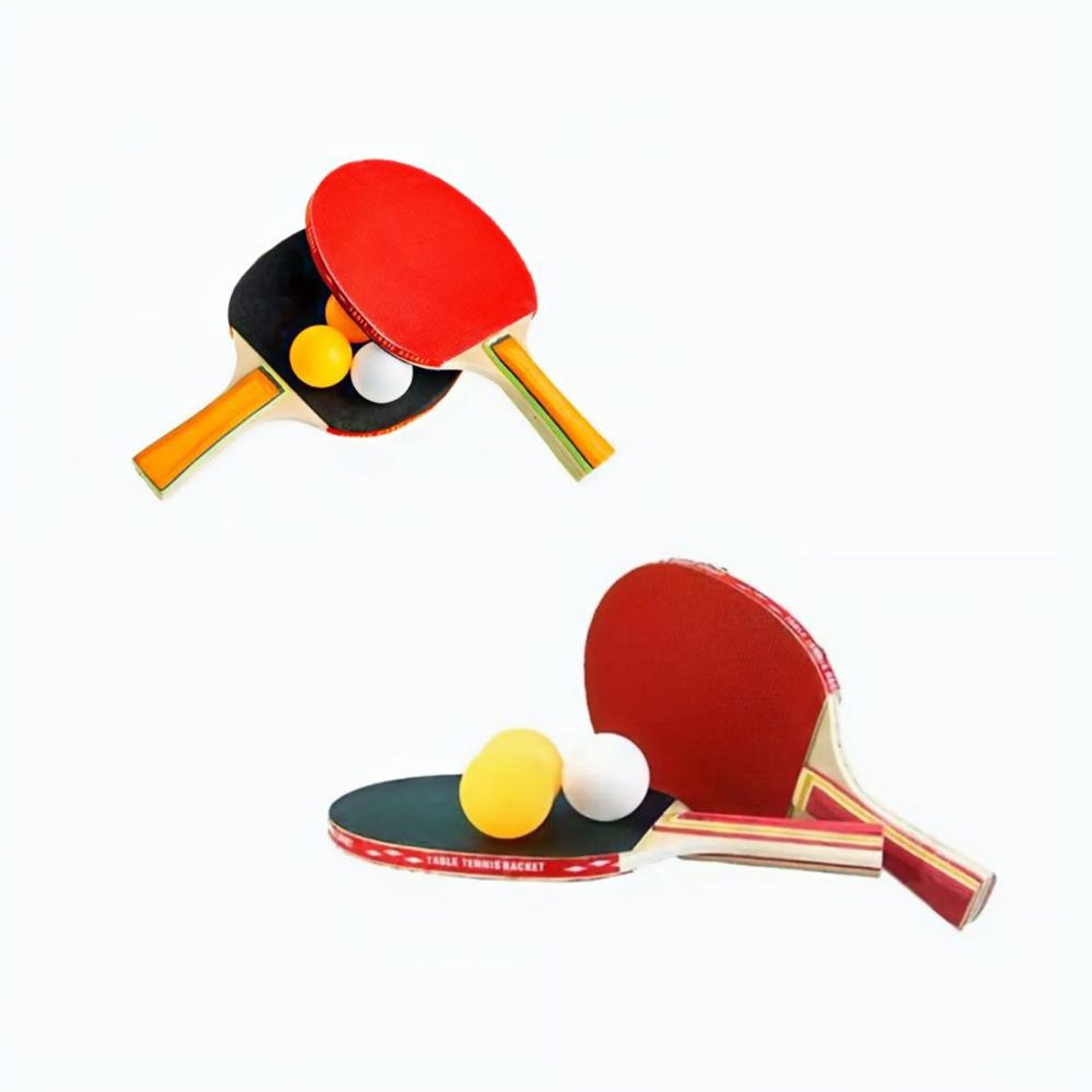 GENERICO - Paletas de ping ping 3 pelotas set de 2 raquetas