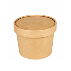 GENERICO - Pote Kraft Desechable Con Tapa 8oz 236ml 100 Unidades