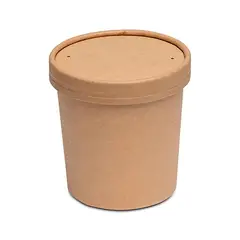 GENERICO - Pote Kraft Desechable Con Tapa 12oz 355ml 20 Unidades