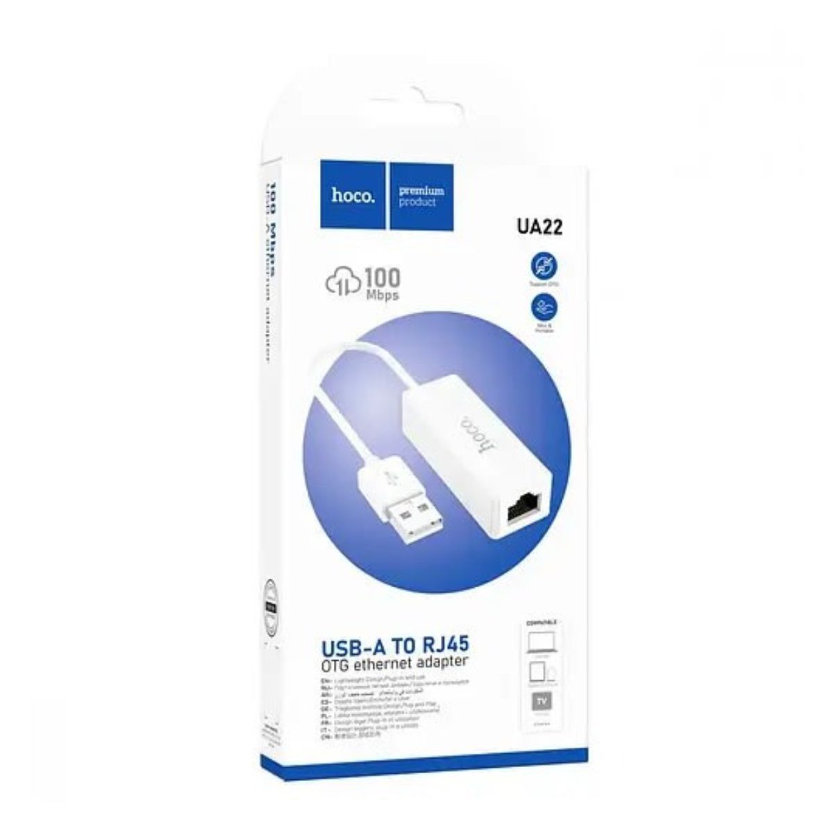 HOCO - CABLE ETHERNET A USB BLANCO UA22