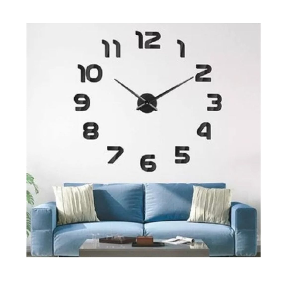 GENERICO - Reloj De Pared 3d Grande Números Negros Color de la estructura Negro