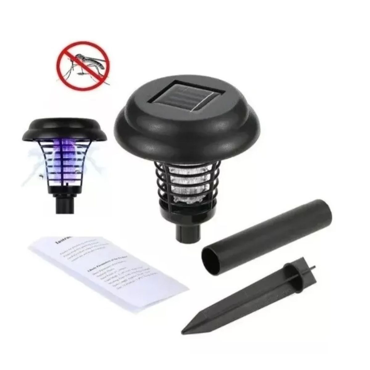 GENERICO - x4 Lampara Luz Solar Mata Mosquitos Insectos Masca Uv 2 Modos