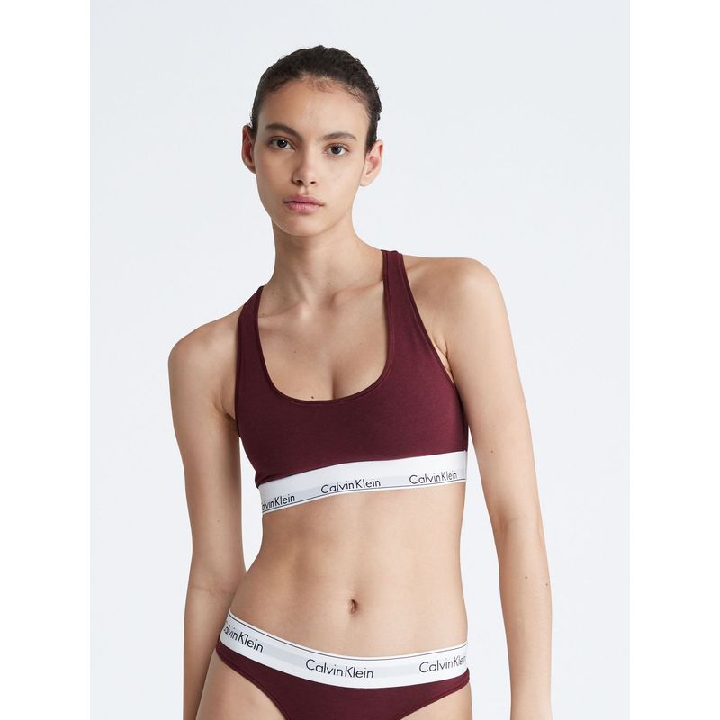 CALVIN KLEIN - Bralette Modern Cotton Burdeo Calvin Klein