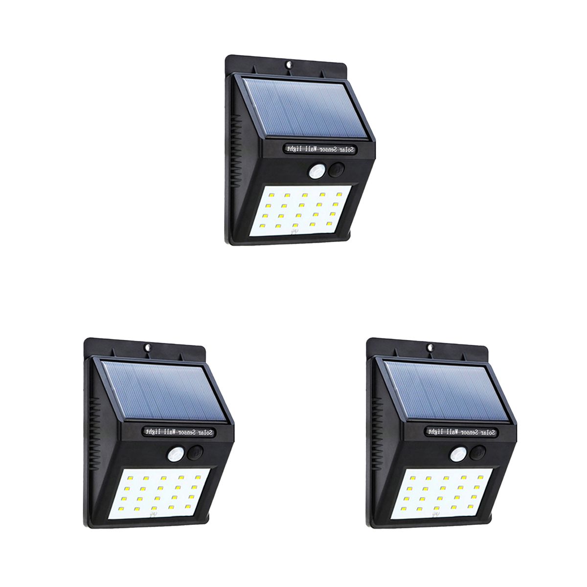 HB LEDS - Pack 3 Foco Solar LED Con Sensor De Movimiento 5W