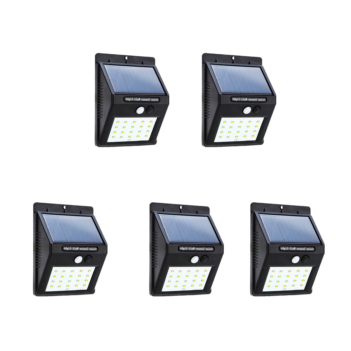 HB LEDS - Pack 5 Foco Solar LED Con Sensor De Movimiento 5W
