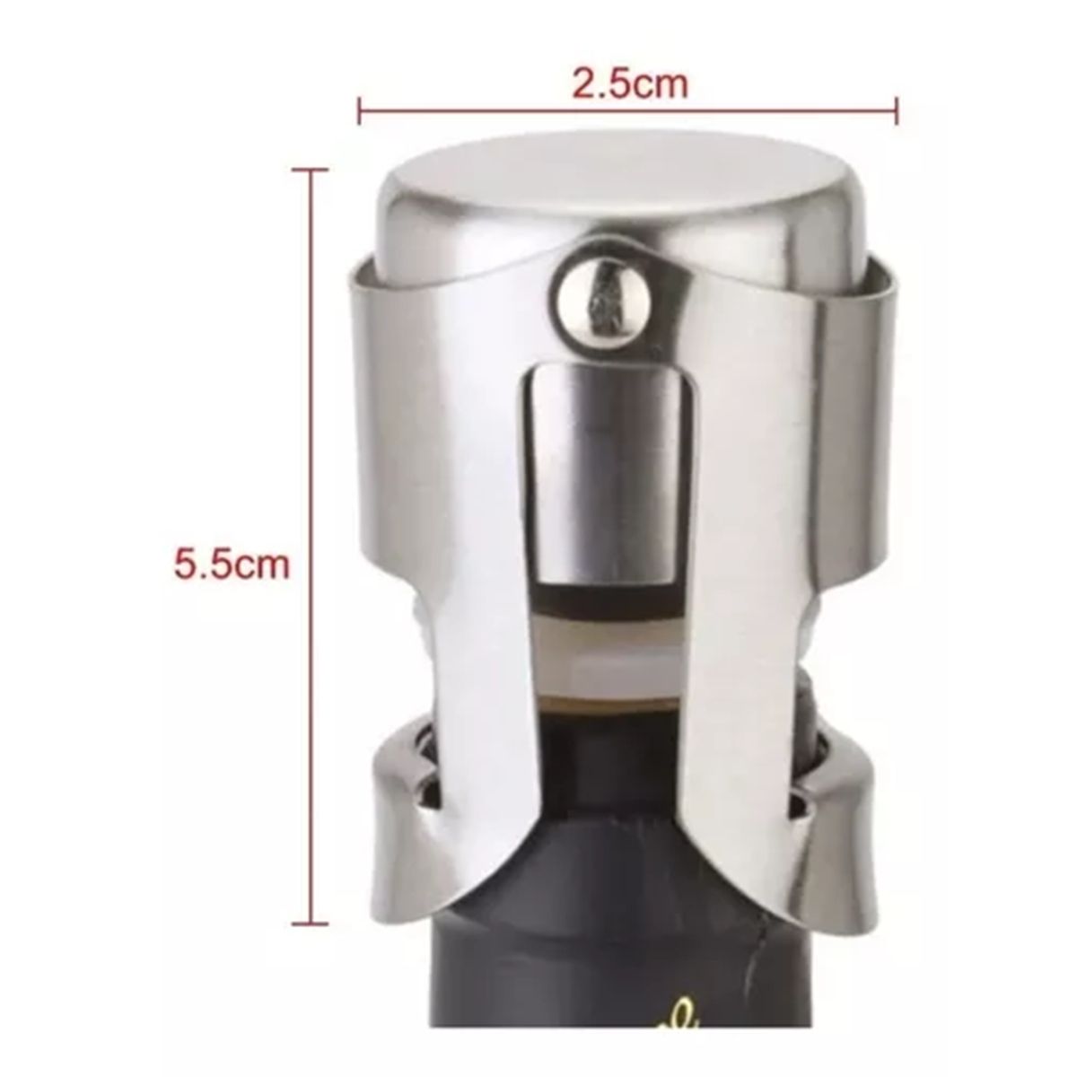 GENERICO - Tapón Botella Champaña Acero Inoxidable