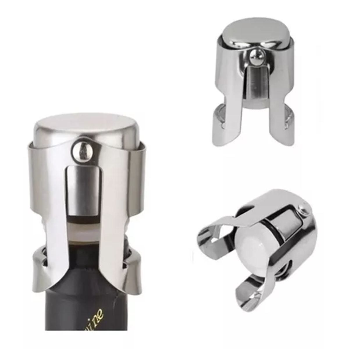 GENERICO - Tapón Botella Champaña Acero Inoxidable