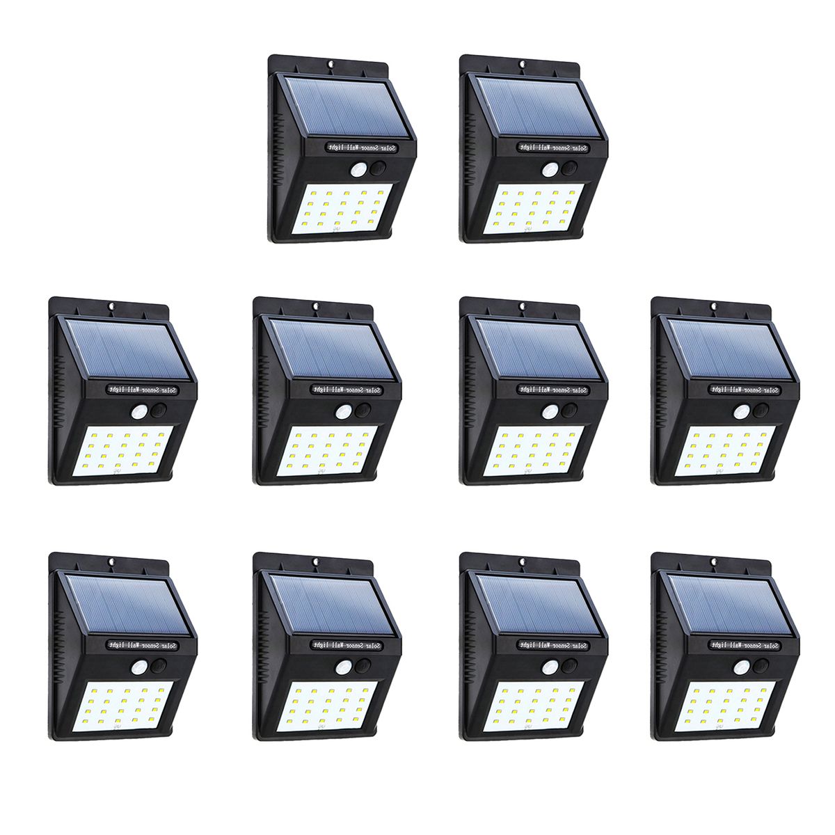 HB LEDS - Pack 10 Foco Solar LED Con Sensor De Movimiento 5W