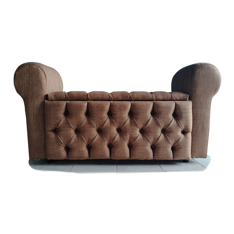 MUEBLES HVM - Baul Capitone con Brazos cafe Lino