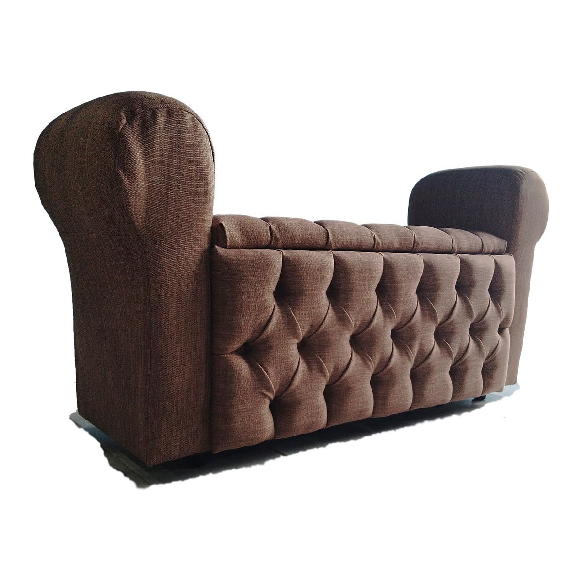 MUEBLES HVM - Baul Capitone con Brazos cafe Lino