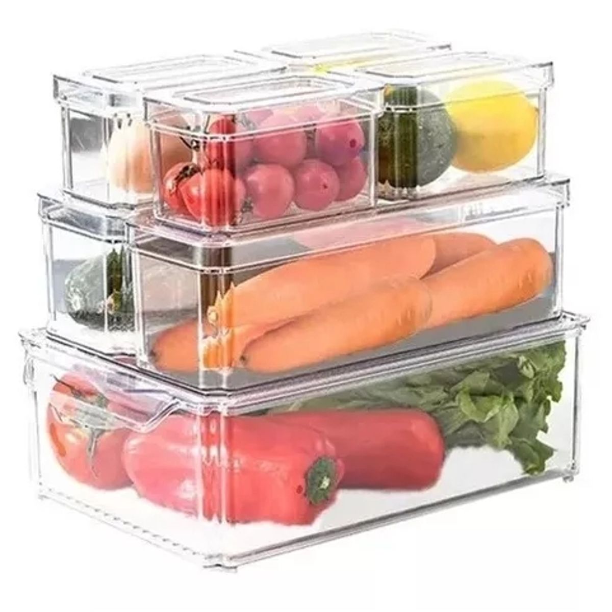 GENERICO - Organizador Refrigerador Cocina Set 7 Contenedores Con Tapa