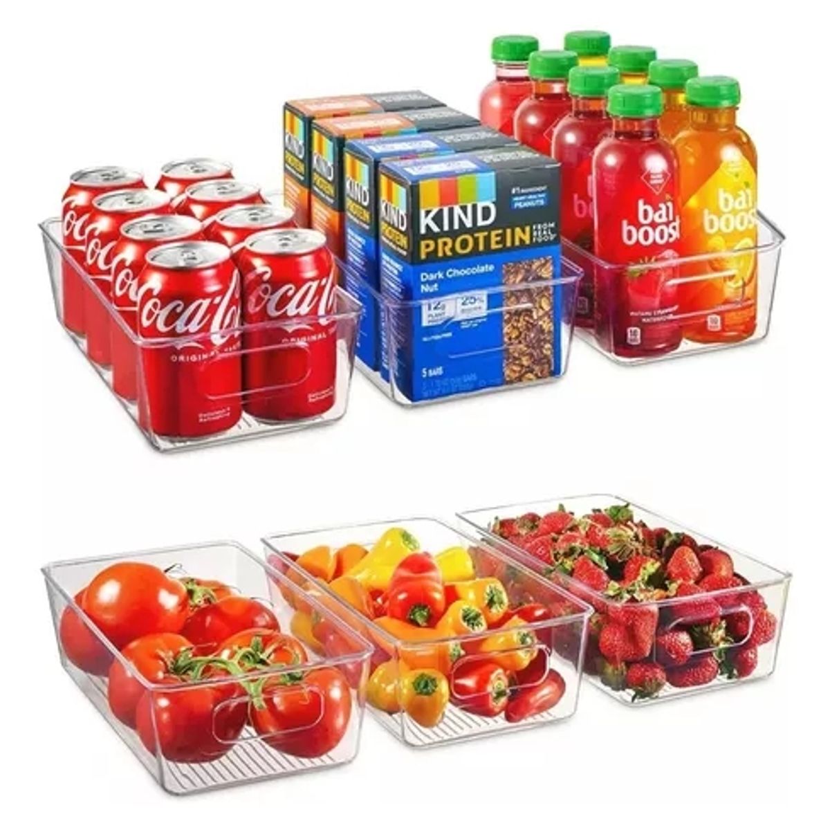 GENERICO - Organizador Refrigerador Cocina Set 6 Contenedores Con Tapa