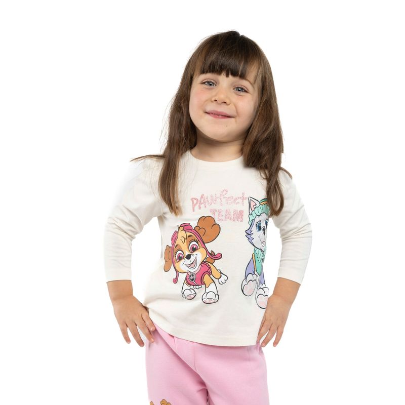 PAW PATROL - Polera Manga Larga Niña Perfect Team Beige Paw Patrol