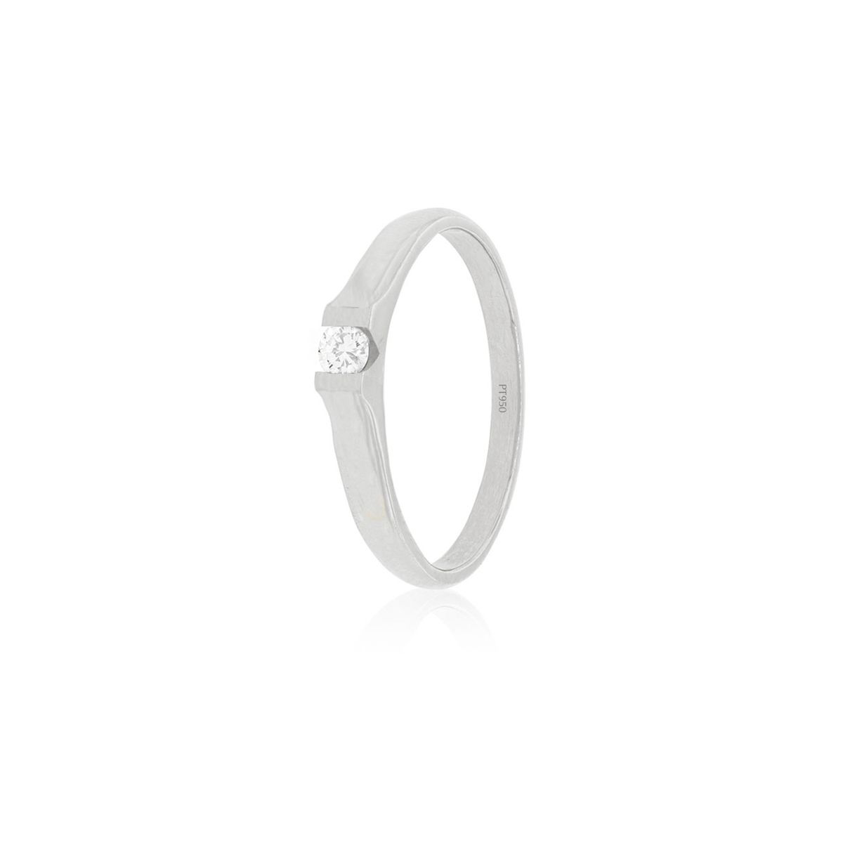 JB JOYAS BARON - Anillo Compromiso Platino 950  Nantes 1x12ptos Diamante