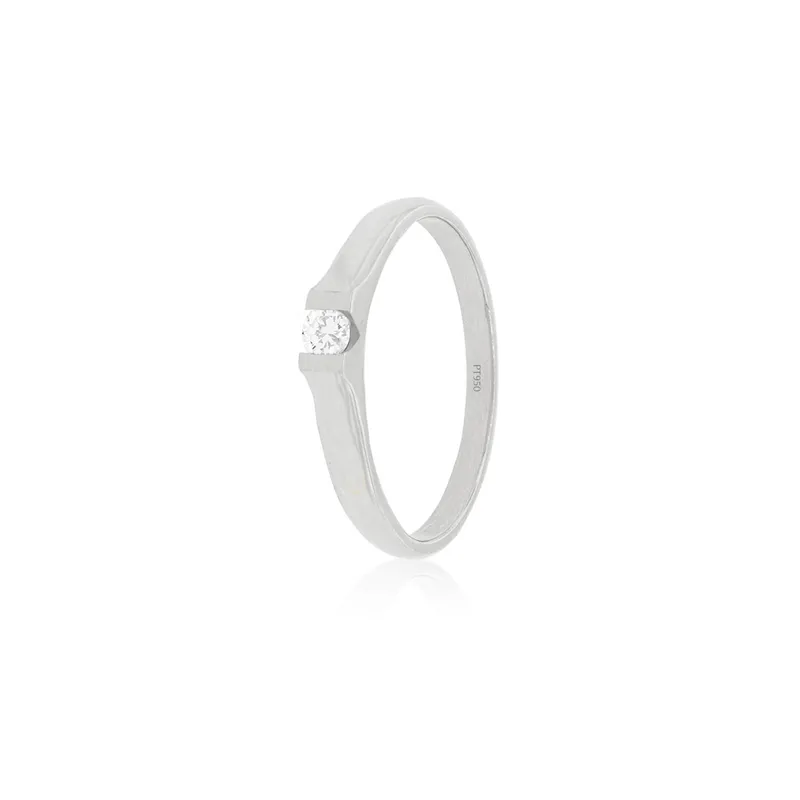 JB JOYAS BARON - Anillo Compromiso Platino 950  Nantes 1x12ptos Diamante.-