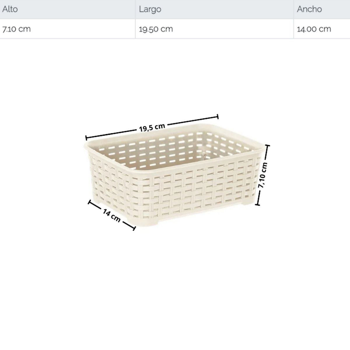 REYPLAST - Canastilla Canasta Organizadora Multiusos Rattan 1.4 Litros
