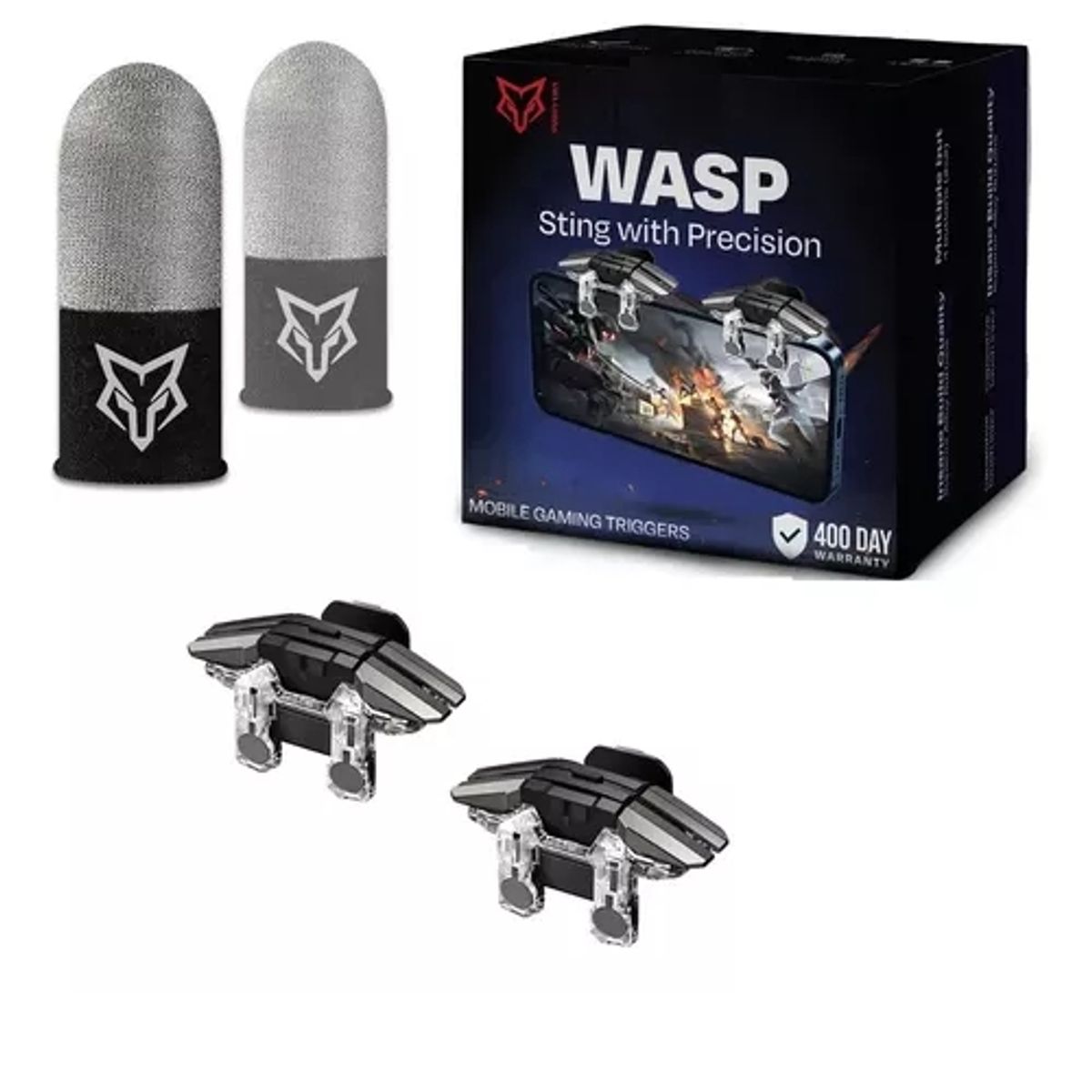 GENERICO - Gatillos Gamer Sarafox K5 Celular Móvil + Dedales De Regalo