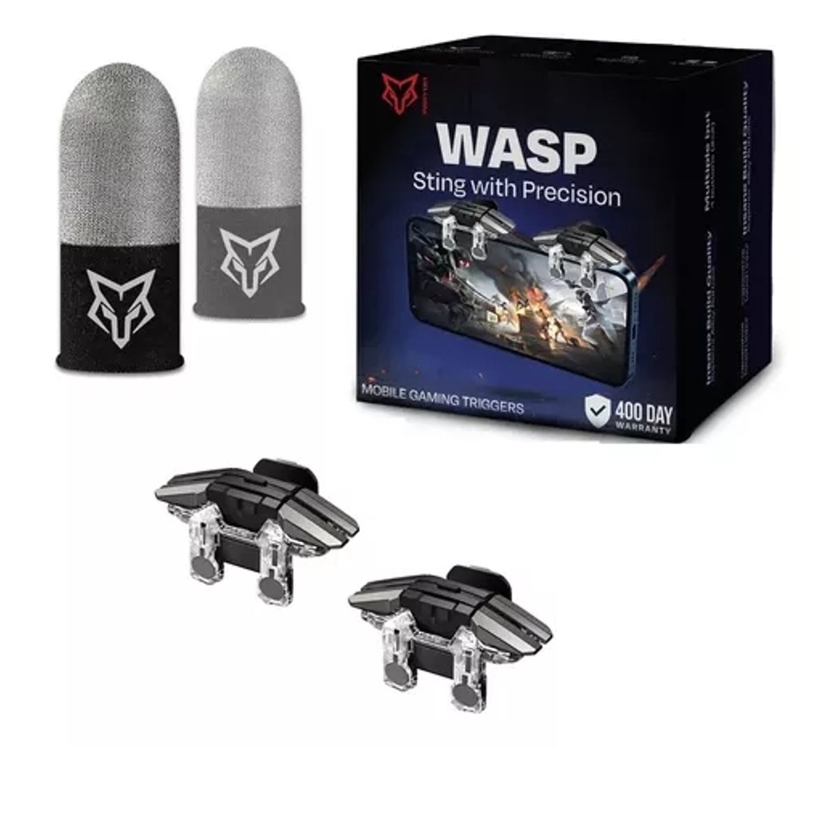 GENERICO - Gatillos Gamer Sarafox K5 Celular Móvil + Dedales De Regalo