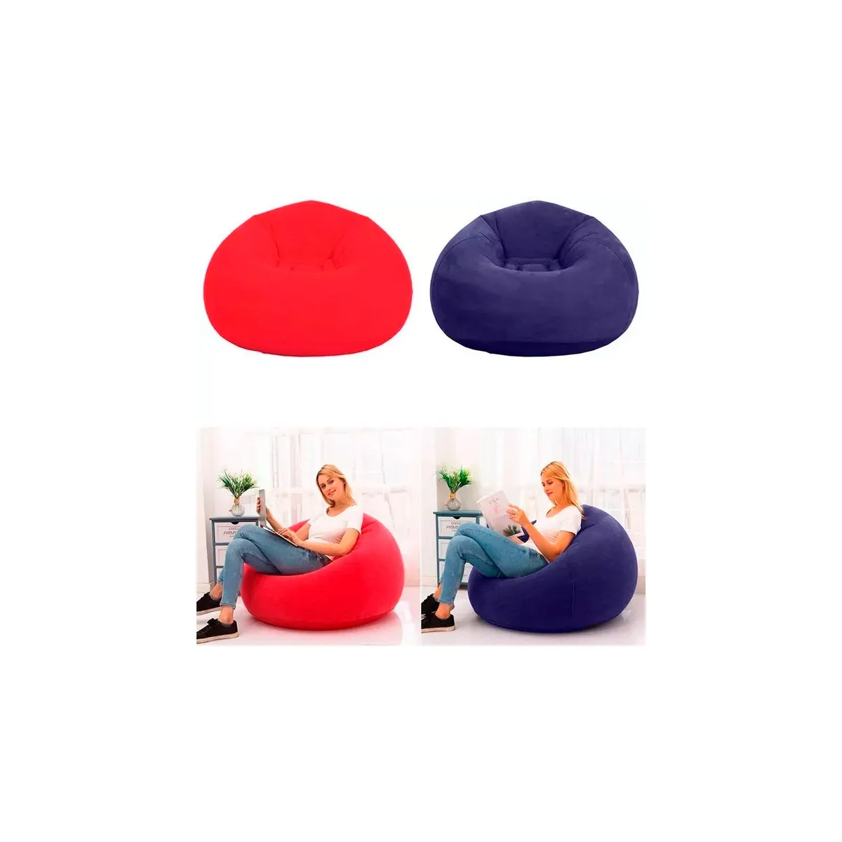 GENERICO - Sillón Inflable Puffs Inflables Sofá Ergonomico Camping Xl