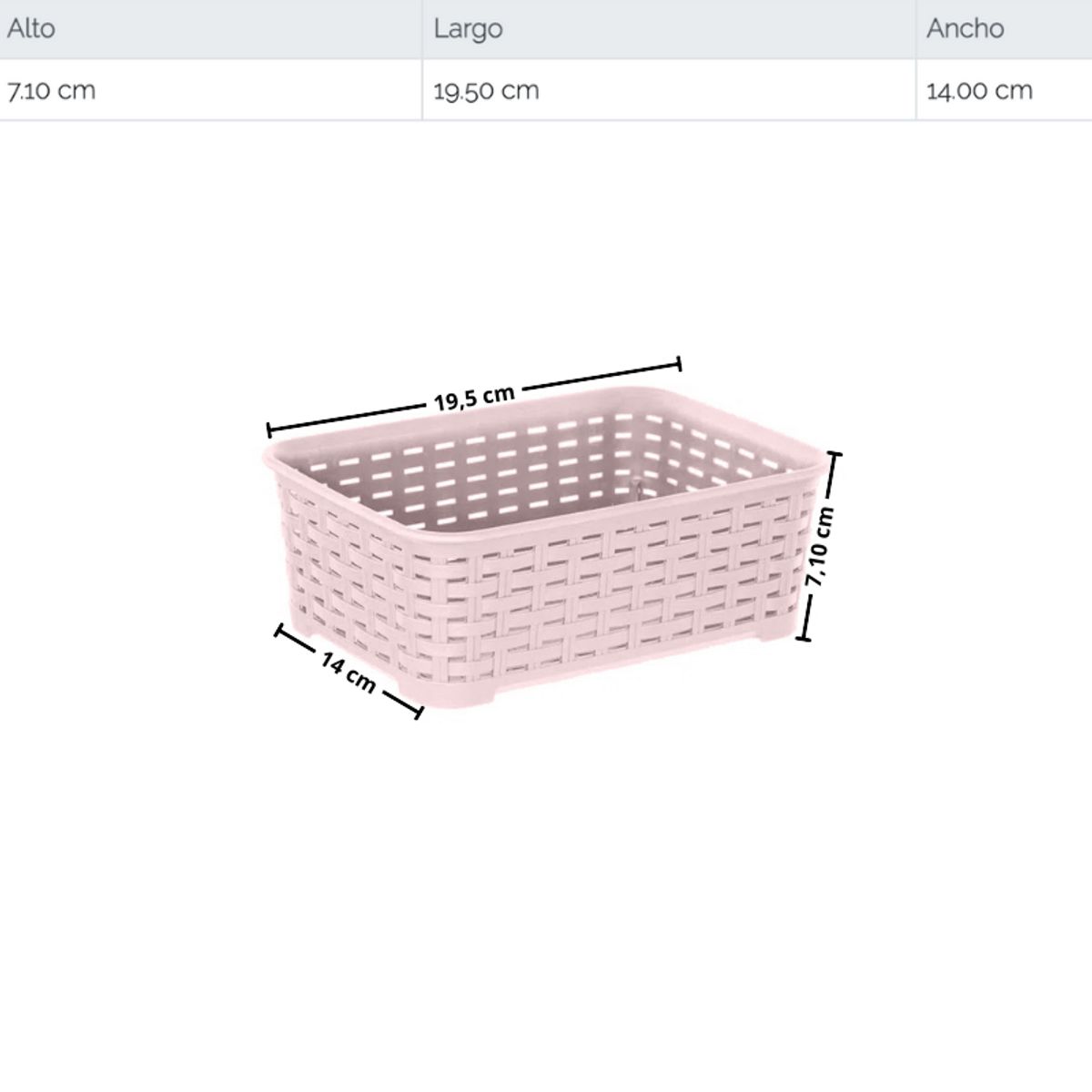 REYPLAST - Canastilla Canasta Organizadora Multiusos Rattan 1.4 Litros