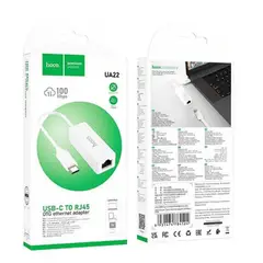 HOCO - CABLE ETHERNET A USB C BLANCO UA22