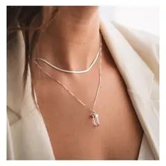 GENERICO - Conjunto Paris (Incluye choker cinta y collar cuarzo cristal)