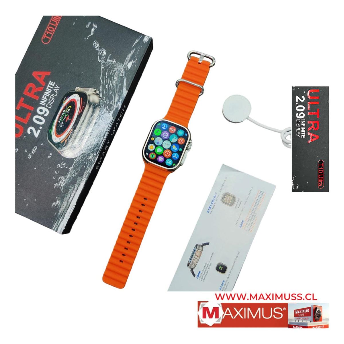 UNIVERSAL - RELOJ T10 ULTRA INTELIGENTE SMARTWATCH  REALIZA LLAMADAS - Naranja