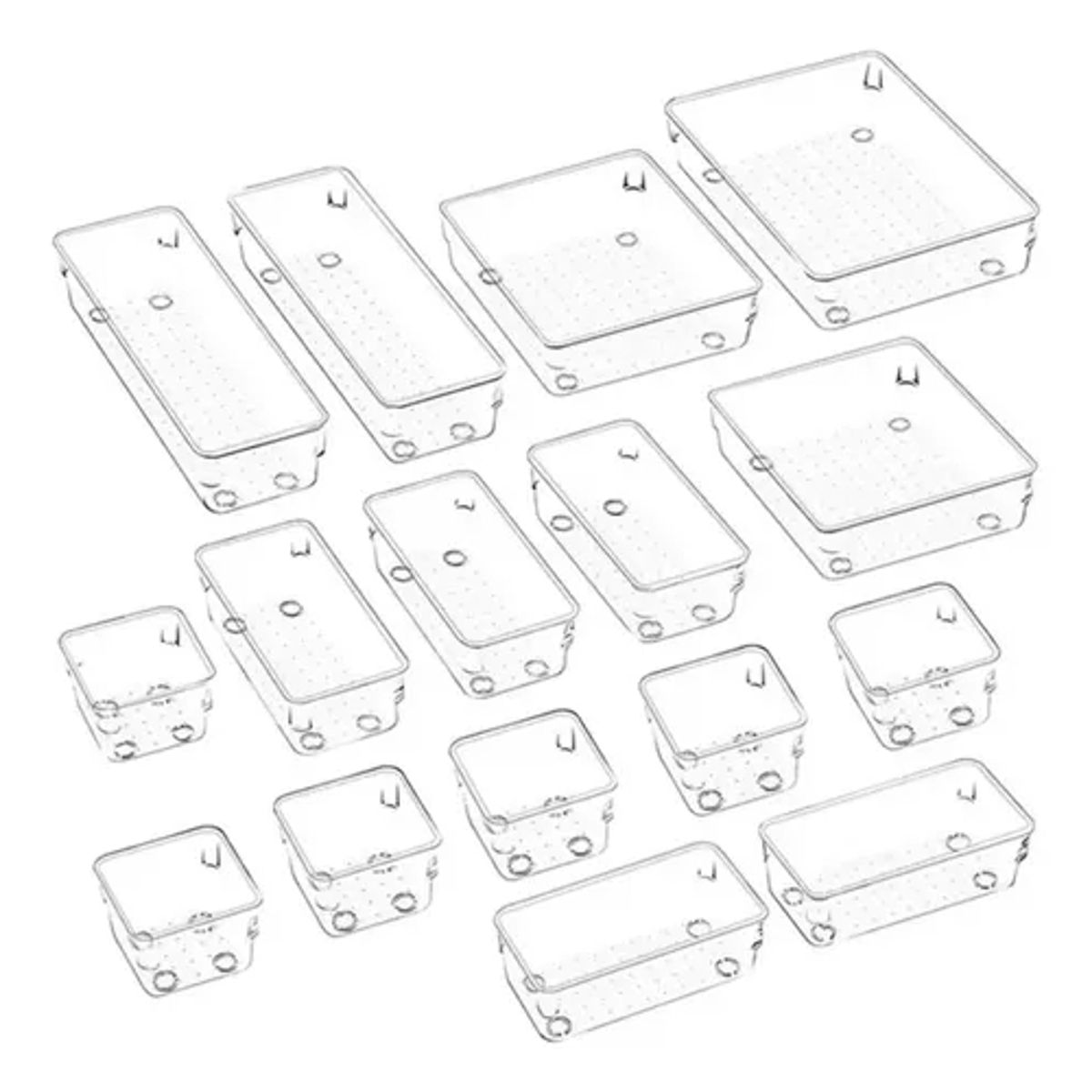 GENERICO - Juego De 16 Cajones De Escritorio Organizadores