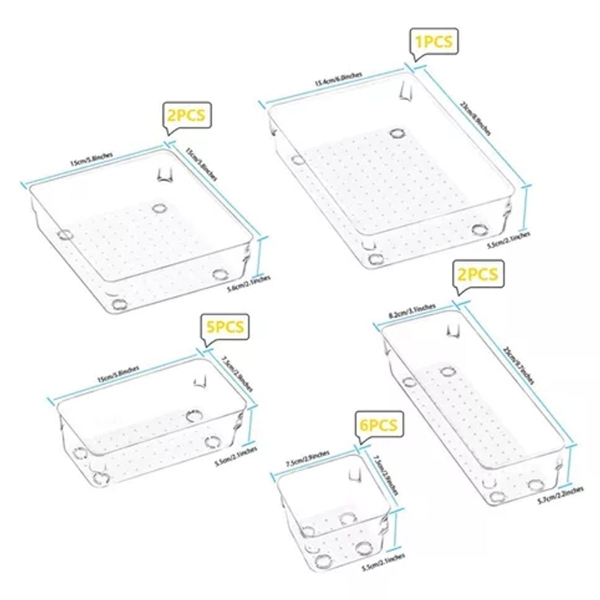 GENERICO - Juego De 16 Cajones De Escritorio Organizadores