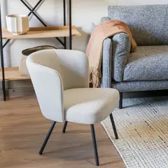 AMOBLE - Poltrona Randers Beige Amoblé