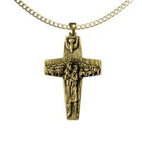 Cruz del Buen Pastor Cadena de oro o plata para hombres